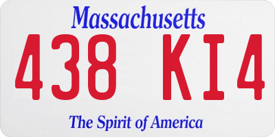 MA license plate 438KI4