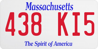 MA license plate 438KI5
