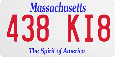 MA license plate 438KI8