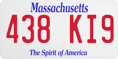 MA license plate 438KI9