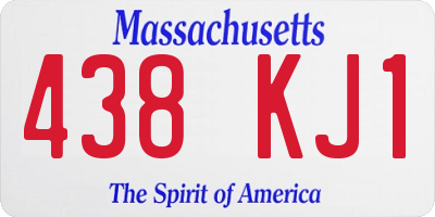 MA license plate 438KJ1