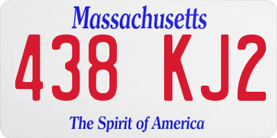 MA license plate 438KJ2