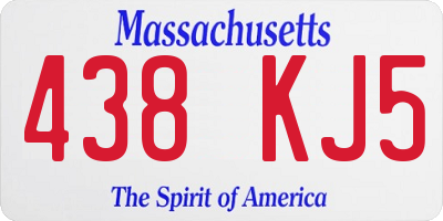 MA license plate 438KJ5