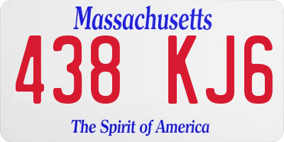 MA license plate 438KJ6