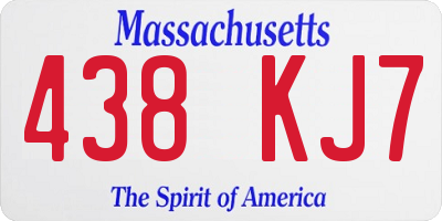 MA license plate 438KJ7