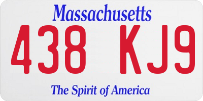 MA license plate 438KJ9