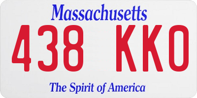 MA license plate 438KK0