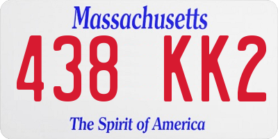 MA license plate 438KK2