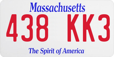 MA license plate 438KK3