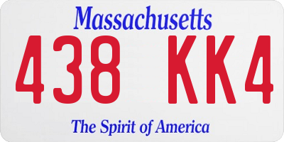 MA license plate 438KK4