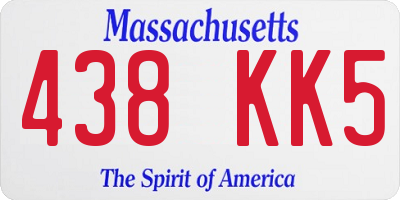 MA license plate 438KK5