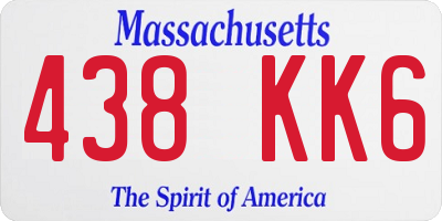 MA license plate 438KK6