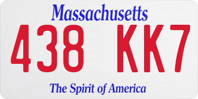 MA license plate 438KK7