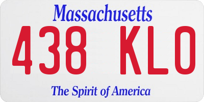 MA license plate 438KL0