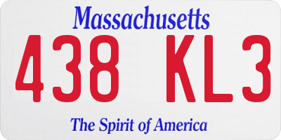 MA license plate 438KL3