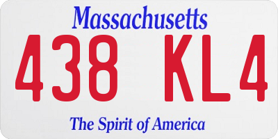 MA license plate 438KL4