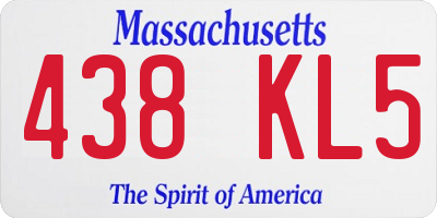 MA license plate 438KL5