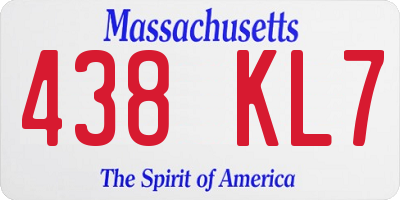 MA license plate 438KL7