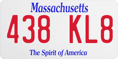 MA license plate 438KL8