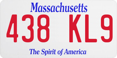 MA license plate 438KL9