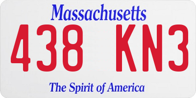 MA license plate 438KN3