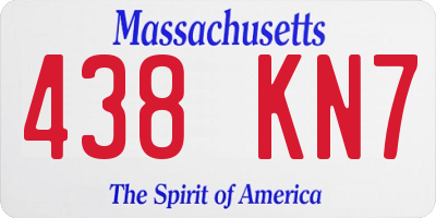 MA license plate 438KN7