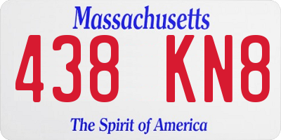 MA license plate 438KN8