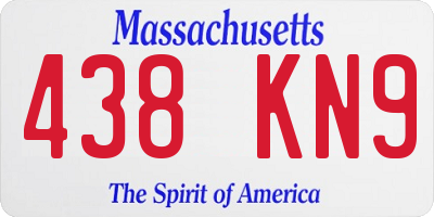 MA license plate 438KN9