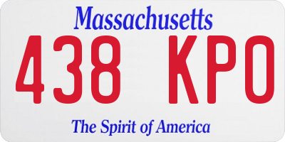 MA license plate 438KP0