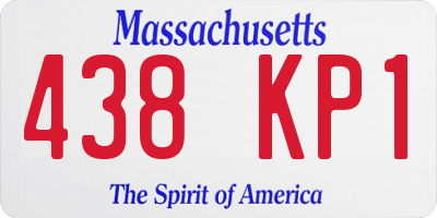 MA license plate 438KP1