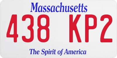 MA license plate 438KP2