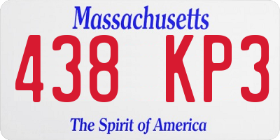 MA license plate 438KP3