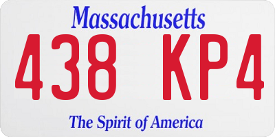 MA license plate 438KP4