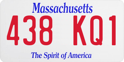 MA license plate 438KQ1