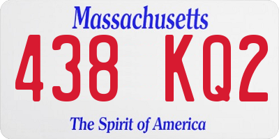MA license plate 438KQ2