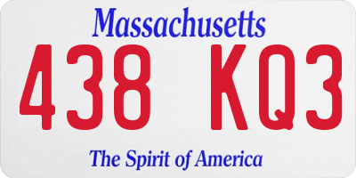 MA license plate 438KQ3