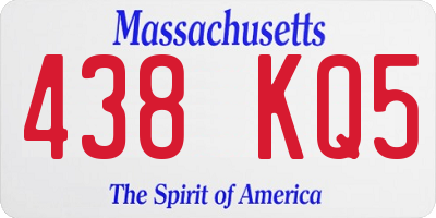 MA license plate 438KQ5