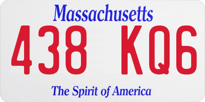 MA license plate 438KQ6