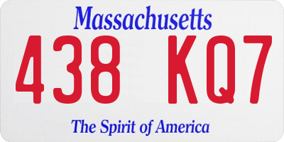 MA license plate 438KQ7