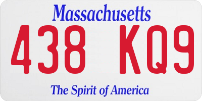 MA license plate 438KQ9