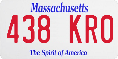 MA license plate 438KR0