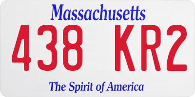 MA license plate 438KR2