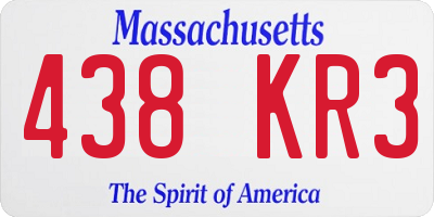 MA license plate 438KR3