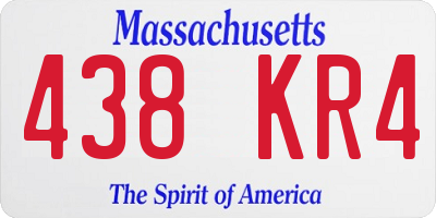 MA license plate 438KR4
