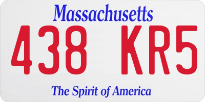 MA license plate 438KR5