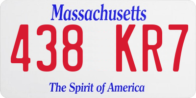 MA license plate 438KR7