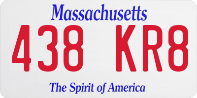 MA license plate 438KR8