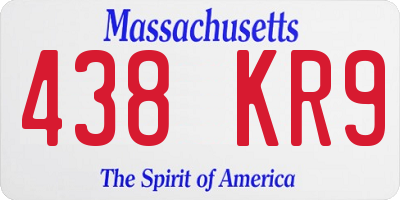 MA license plate 438KR9