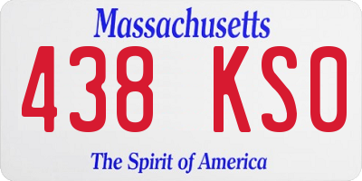 MA license plate 438KS0