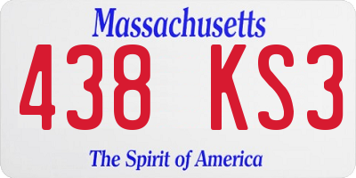 MA license plate 438KS3